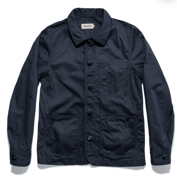 Taylor Stitch Mens Workwear Ojai Chore Jacket Navy Cotton Button Size 42 L